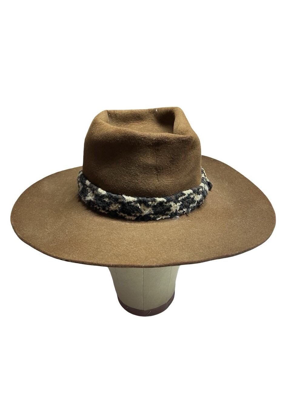 Vintage Stetson 4X Beaver Brown Cowboy Hat w/ Braided Band 6 7/8 / AS IS Fair